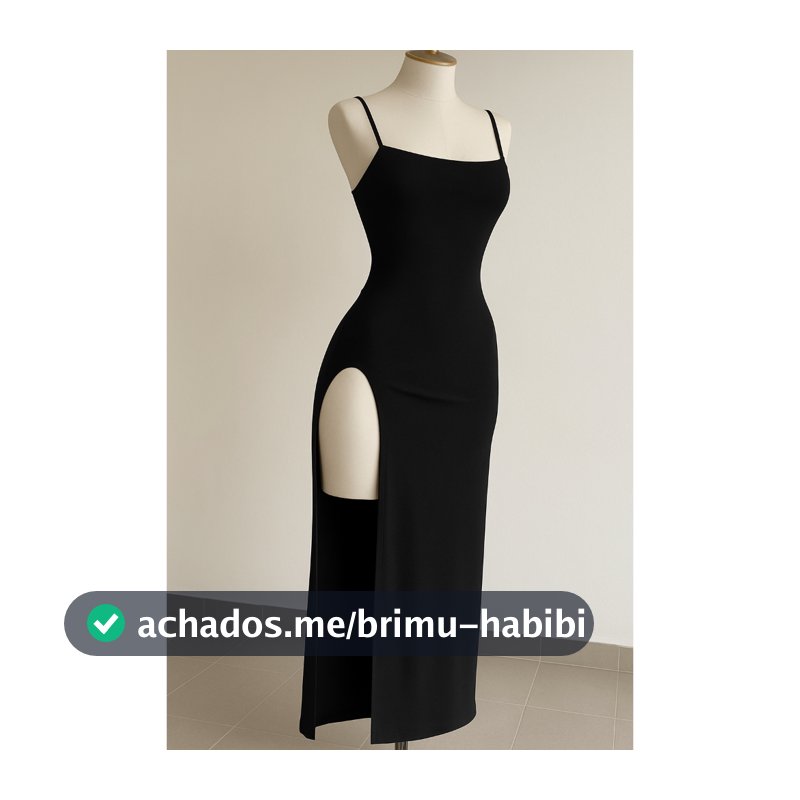 Vestido Longo Com Fenda  e Alça Modelador No Corpo Suplex Premium( Cecília )
