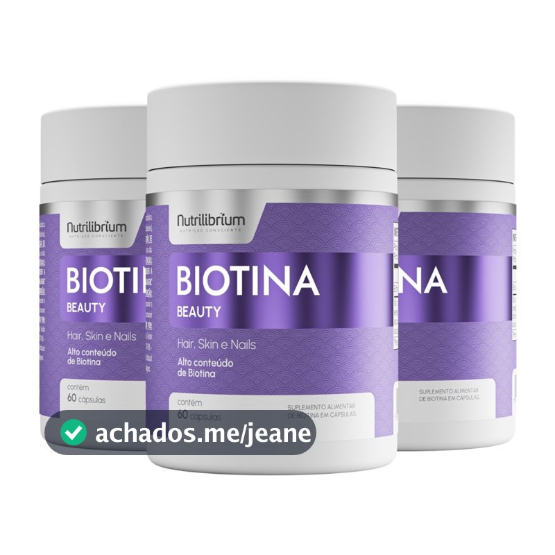 Kit 3x Biotina Beauty Premium Cabelos Pele Unhas - 180 Caps Nutrilibrium