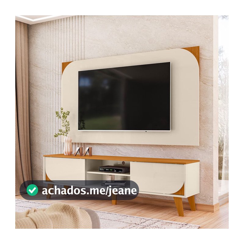 Rack para TV até 65 polegadas com painel 2 portas deslizantes MDP design moderno Elegante Duna