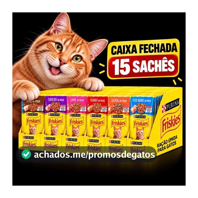 Sachê Friskies Kit 15 unidades Ração Umida Gatos Vários Sabores e Qualidade pet Gatos