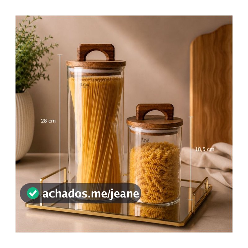 POTE DE VIDRO COM TAMPA ACACIA HERMETICO - WOLFF