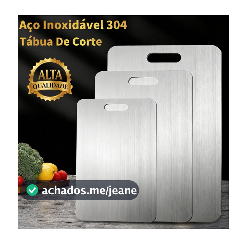Tábua De Corte 304 Aço Inoxidável Antibacteriana À Prova De Mofo 46 cm tábua de cozinha
