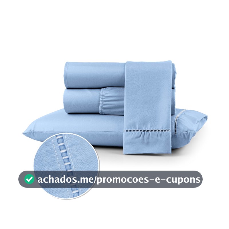 Jogo de Lençol 400 Fios Extra Macio c/ Fronhas Ponto Palito Berço Solteiro Casal Queen King 02 e 03 Peças