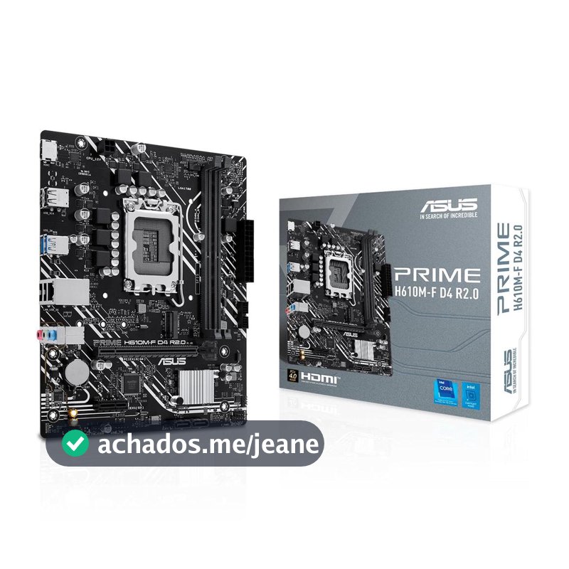 Placa Mãe Asus Prime Para Intel LGA 1700 H610M-F D4 R2.0 2xDDR4 mATX - 90MB1H70-M0EAY0