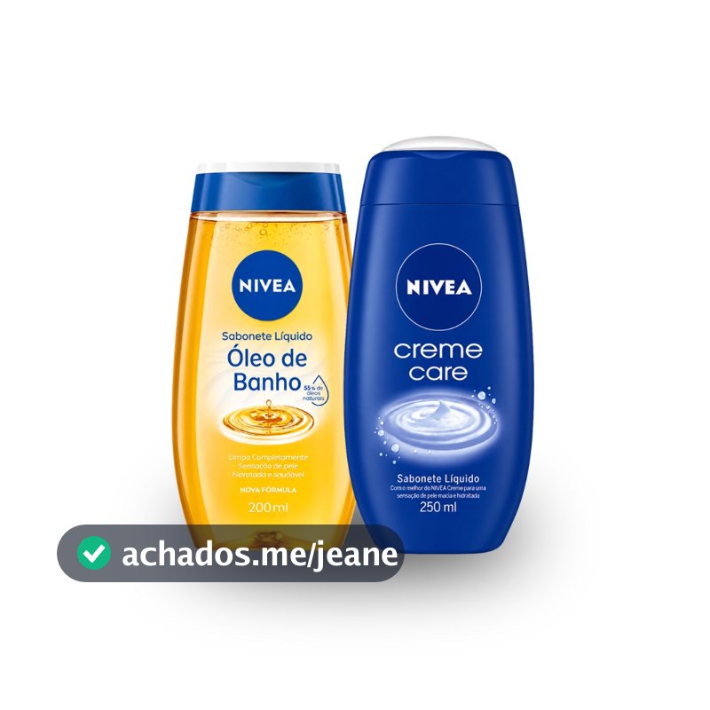 Kit Sabonete Líquido Óleo de Banho 200ml + Creme Care 250ml Nivea