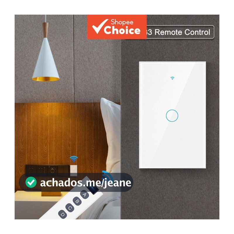 Interruptor Inteligente AXUS Home Light 2026, Interruptor de Parede Touch para Tuya RF433, Controle sem Fio por