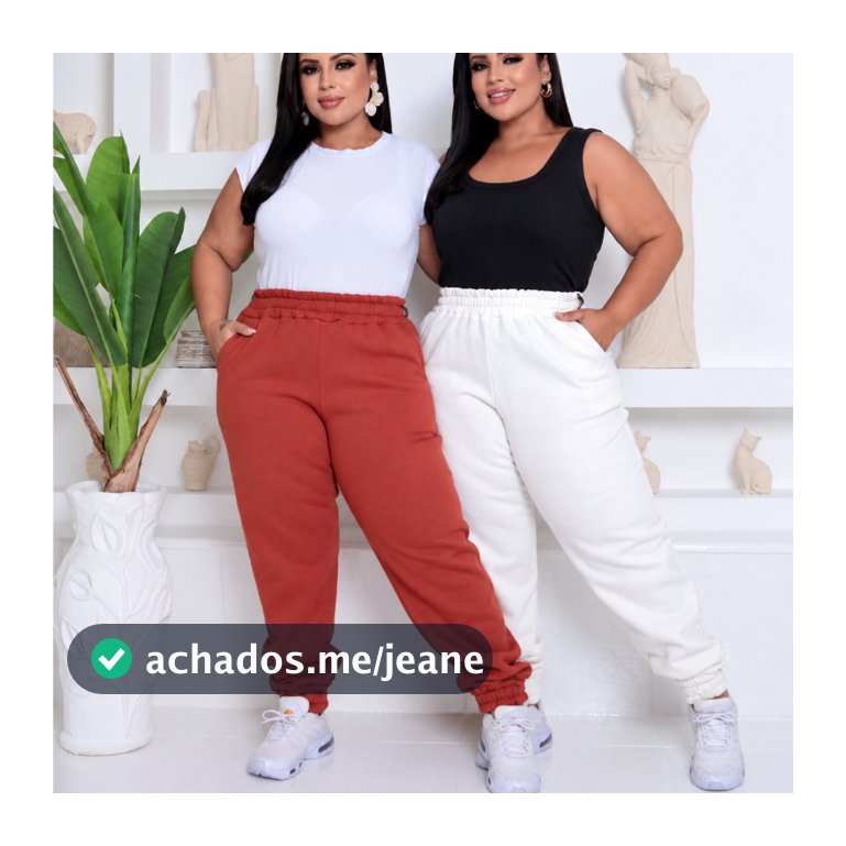 Kit 2 Calça Moletom Flanelada Feminina Plus Size Confortável