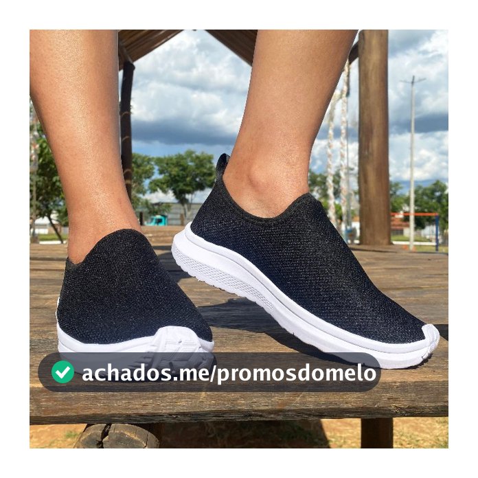 Tênis Meia Feminino Academia Caminhada Ortopédico Leve Confortavel Casual Preto