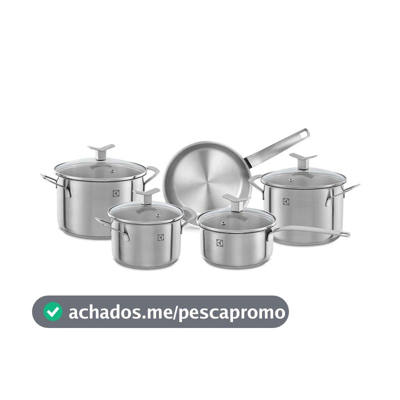 Jogo de Panelas Electrolux Inox com 5 Peças Design com Fundo Triplo