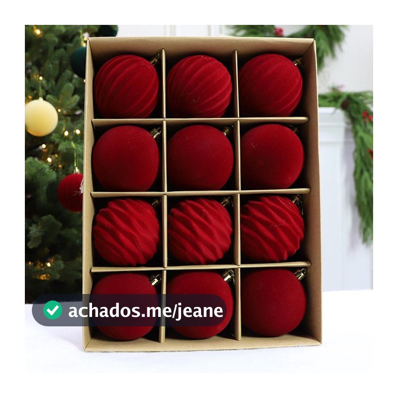 12 Pçs Bolas De Veludo De Natal Decoração Da Árvore Vinho Vermelho Decorações Para Z6M3