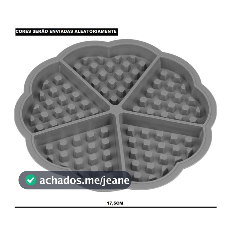 Forma Formas de Silicone 17,5x1,5cm Waffle Chocolate Ovo Multicolorido Air Fryer 5 Cavidades