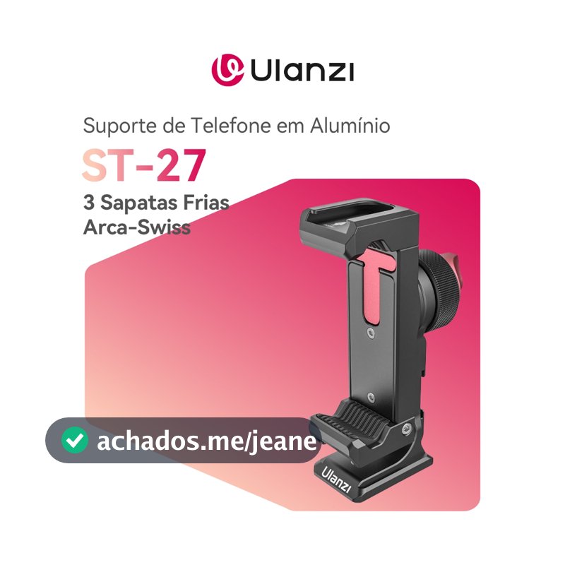 ULANZI ST-27 Suporte De Celular Em Alumínio 360° Arca-Swiss Com 3 Sapatas Frias Profissional
