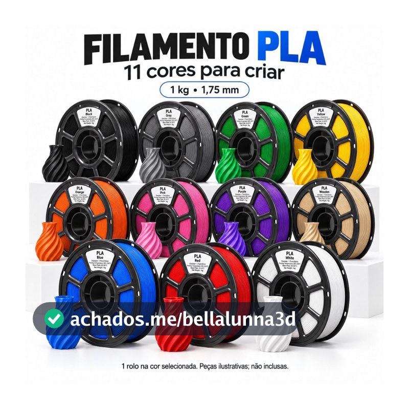 Filamento PLA 1.75mm ±0.02mm 1kg para impressora 3D, bobina de alta precisão, temperatura 200-230°C