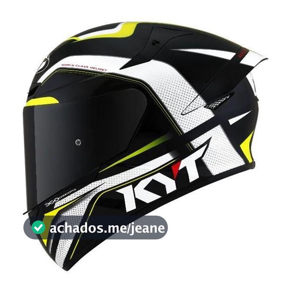 Capacete Moto Esportivo KYT Quit TT Course Grand Prix Amarelo MotoGp