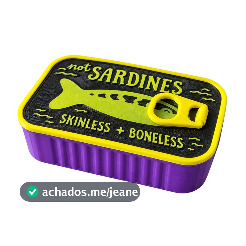 Porta Joias de Viagem Lata de Sardinha Not Sardines Organizador de Joias Compacto
