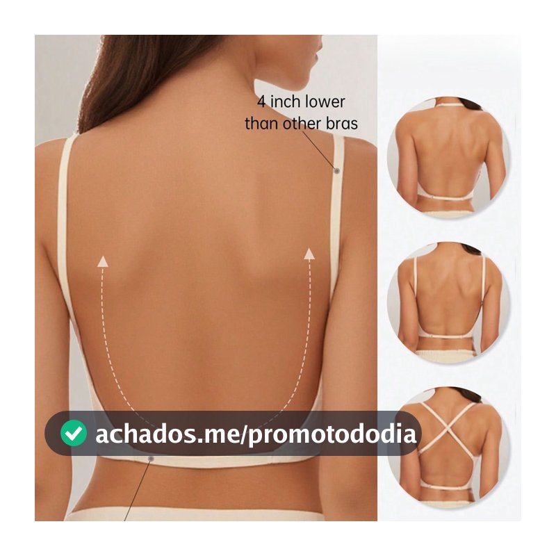 Sutiã sem costura e sem costas em forma de U, sutiã de costas bonitas, push-up para seios pequenos com almofadas para us