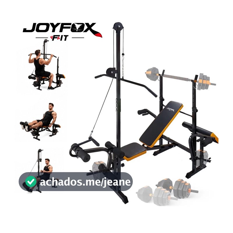 Banco de Supino Regulável JOYFOX - Estação de Musculação Multifuncional para Treino em Casa