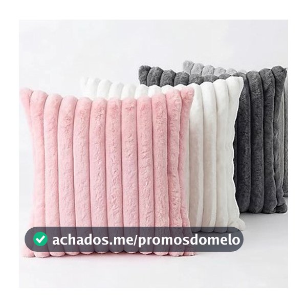 Kit 2 Capas de Almofada Pelúcia Canelada 45x45 Luxuosa Macia para Sofá Decoração