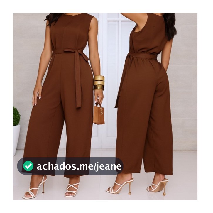 Macacão Feminino longo Social alfaiataria con faixa  na cintura elegante