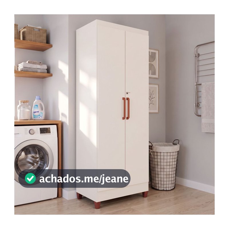 Armário Multiuso Slim 100% MDF 2 portas com Chave e kit de pés
