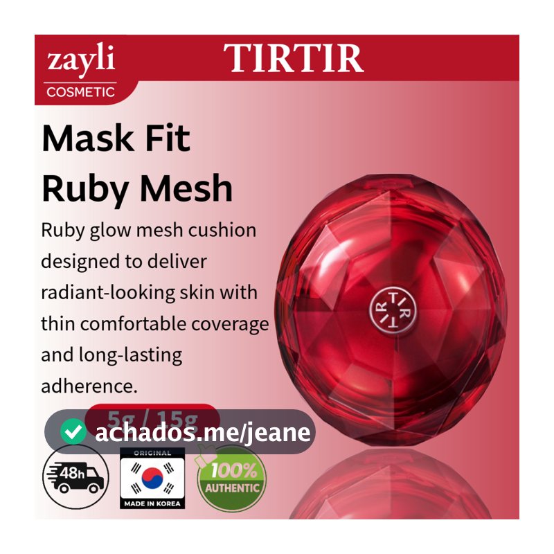 Almofada De Malha Rubi Com Ajuste De Máscara TIRTIR (5g/15g) | Brilhante Maquiagem Longwear