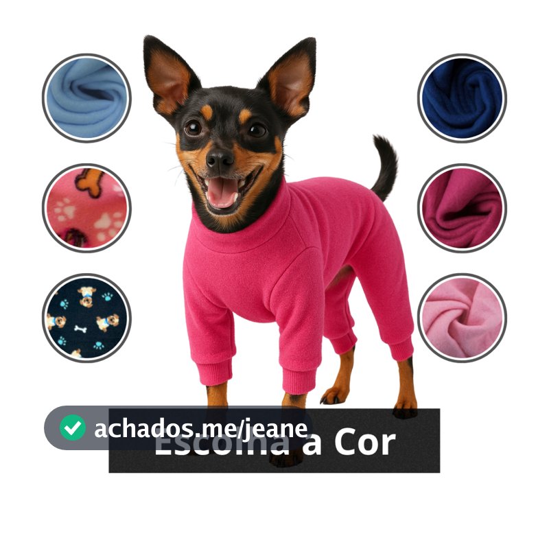 Roupinha para Pet Macacão Escolher Cor Inverno - Roupa para Macho e Fêmea - De Cachorro Pequeno a Grande Porte