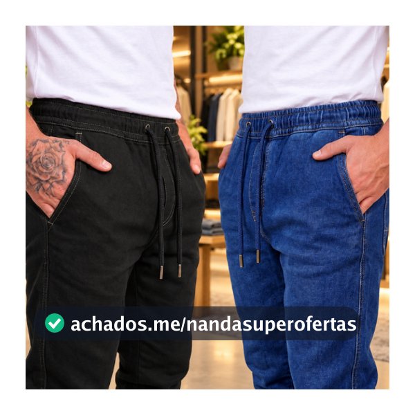 Calça Masculino Jogger Destroyed Jeans Com punho