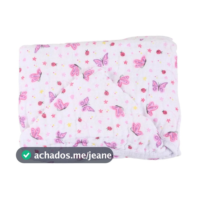 Toalha De Banho Baby Gijo Soft Borboleta Com Capuz 85cm X 85cm