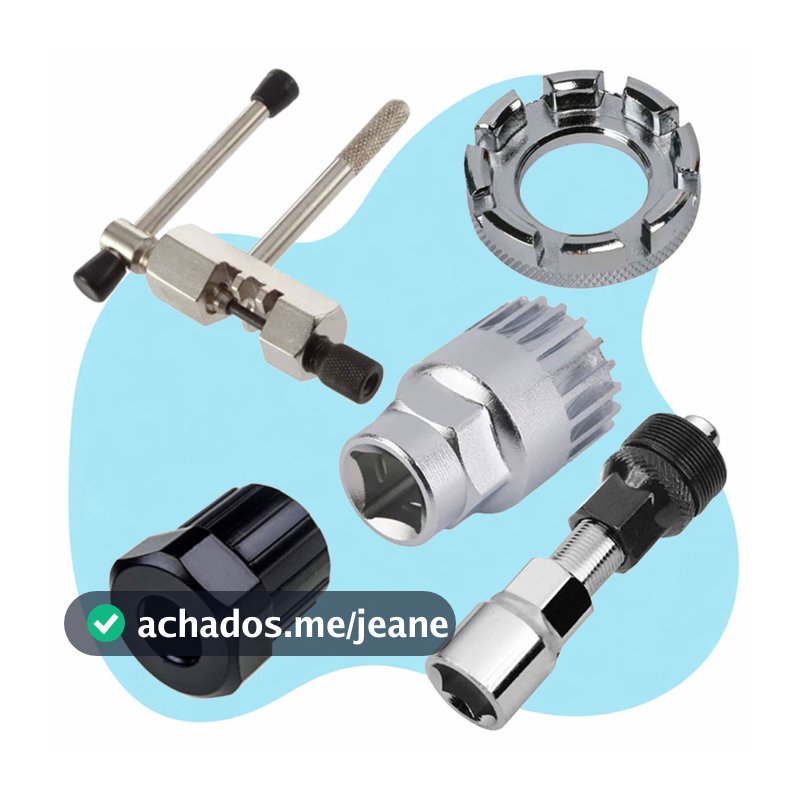 Kit Chave Extrator Raio Cassete Tira Pino Corrente Pedivela Movimento Central Pedivela Mtb