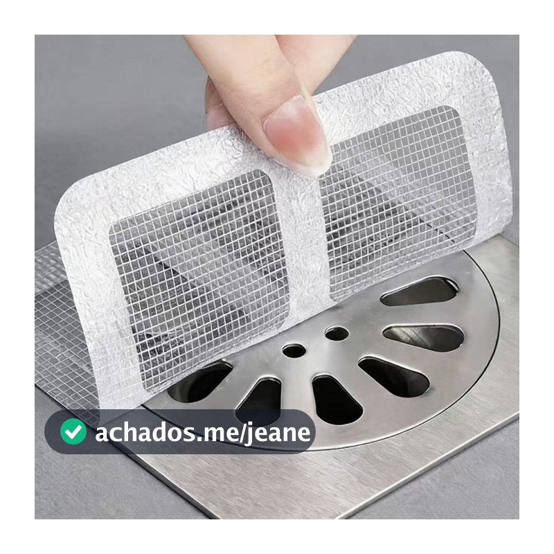 Adesivo Protetor de Ralo Descartável com Tela Filtro Anti Entupimento Anti Insetos Banheiro Cozinha Multiuso