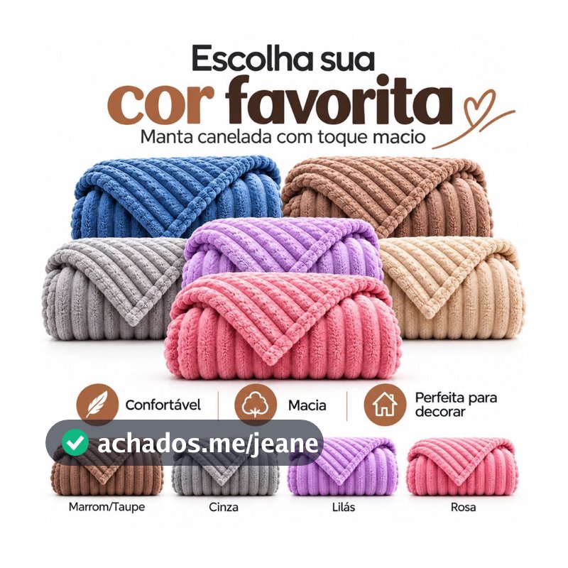 Manta Mantinha Multiuso Casal Canelada 180x220cm Microfibra Antialérgico Super Macio Premium