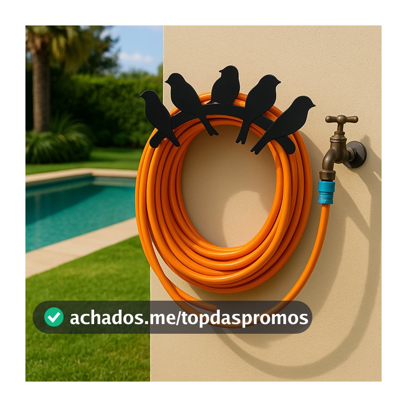 Suporte Para Mangueira De Jardim Fixo Parede Em Aço Modelo Pássaros Resistente Decorativo