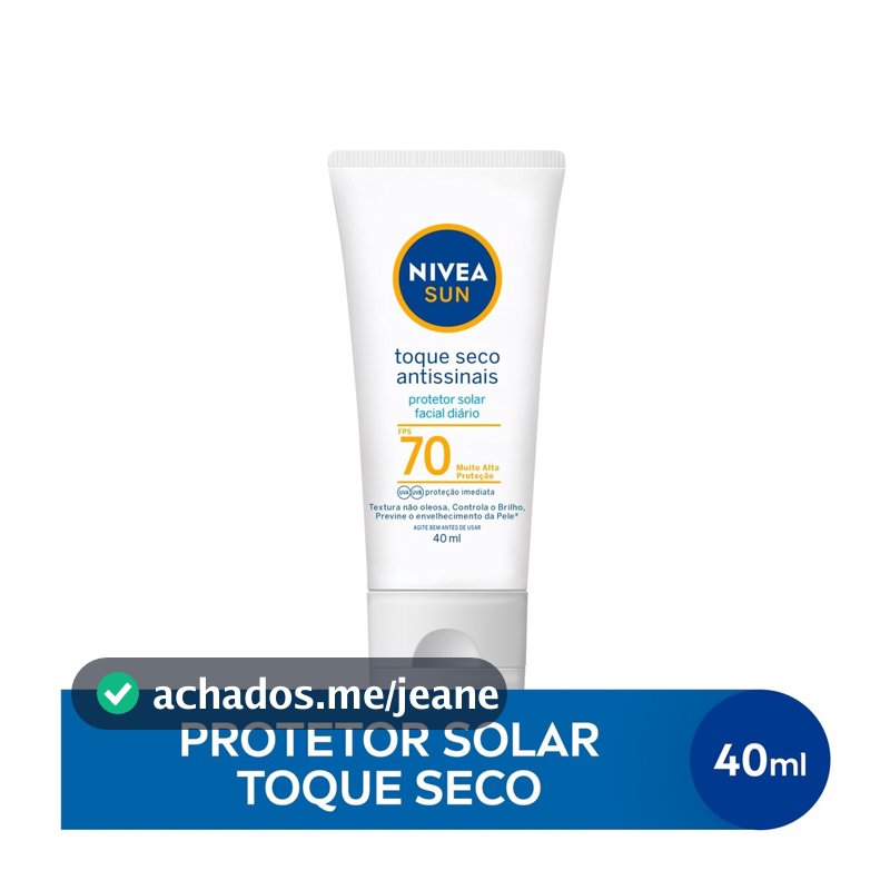 Protetor Solar Nivea Facial Antissinais FPS70 Toque Seco 40ml