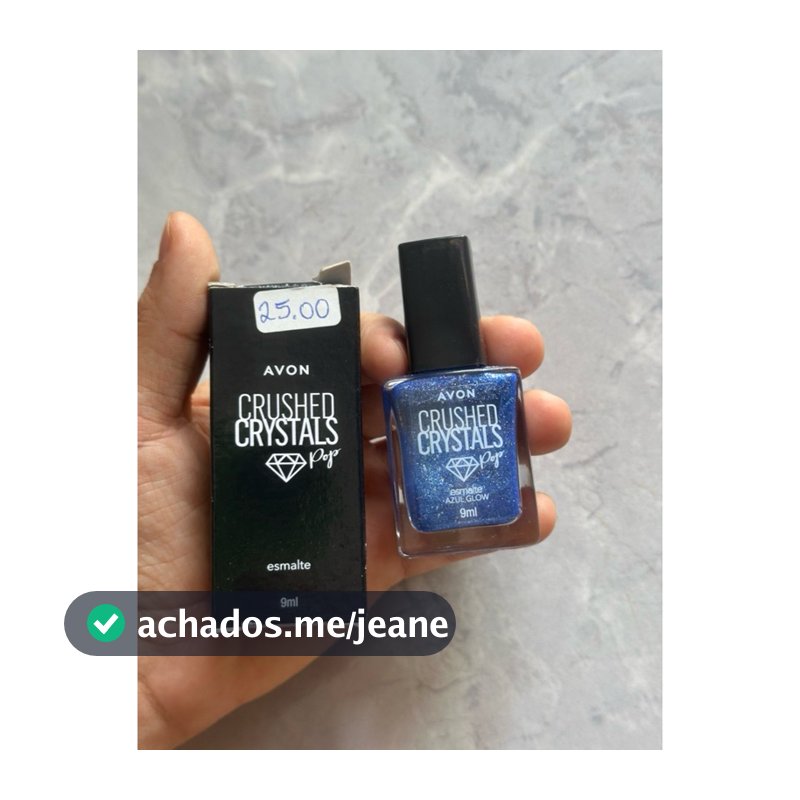 Esmalte Avon Crushed Crystals Pop cor azul Glow 9ml