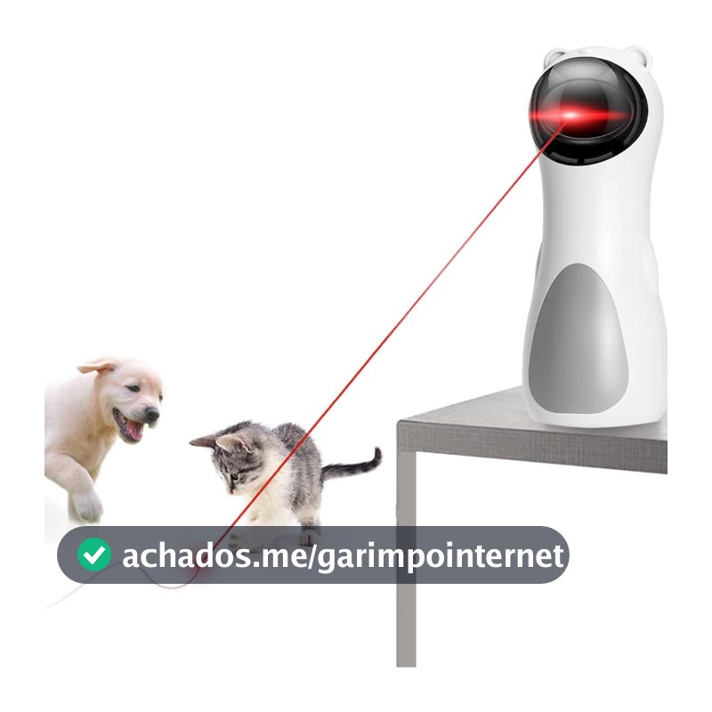 Brinquedo Pet Gato Luz Laser Automático Interativo – USB/Pilha