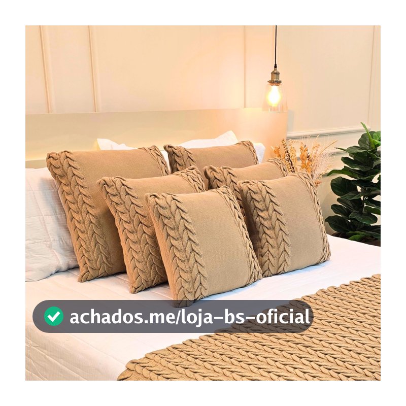 Capa de Almofada Tricot Decorativa Sofá Cama Aconchego Home Decor 45x45cm