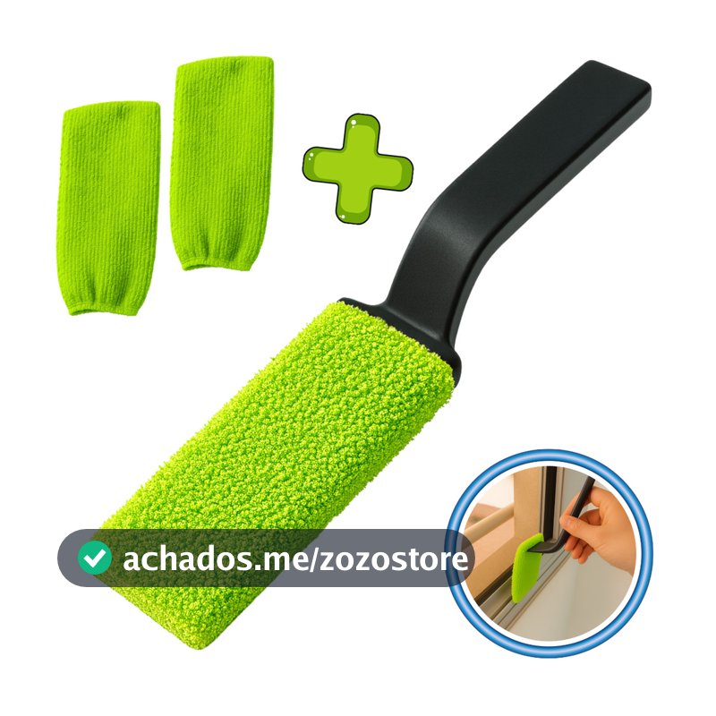 Espátula Limpa Box com Pano de Microfibra | Limpa Trilhos, Box, Cantos e Frestas | Escolha seu Kit