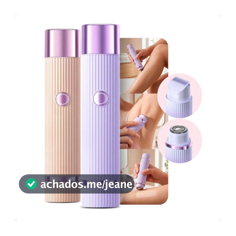 Aparelho de Depilação Feminino Sem Fio Com Cabeça Dupla Bivolt Depilador Recarregável USB Portátil