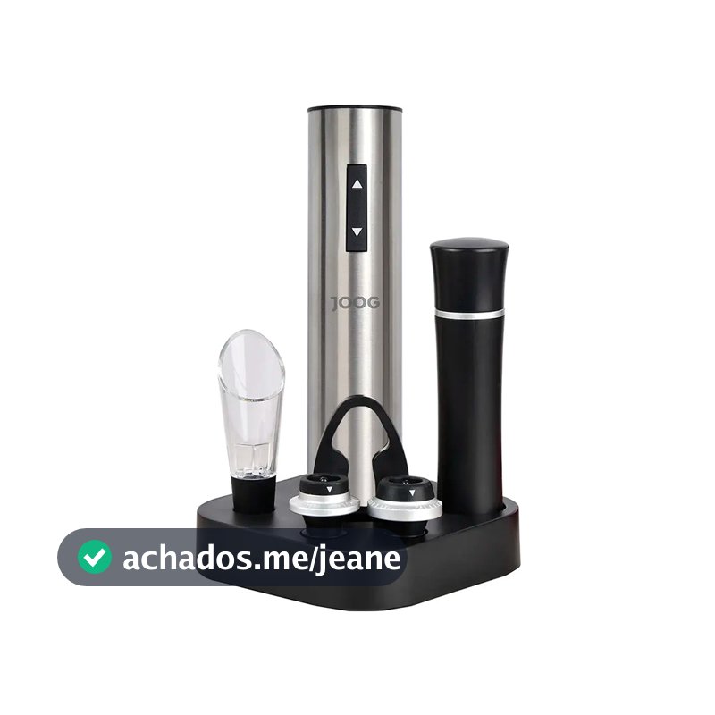 Abridor Elétrico de Vinho Portátil Joog Jg-ew3 Led Prata