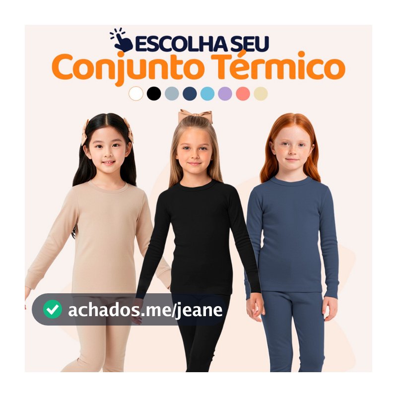 Conjunto Térmico Infantil Menina Kids Blusa e Calça Manga Longa Roupa de Frio Inverno Feminino Agasalho Estampados L07