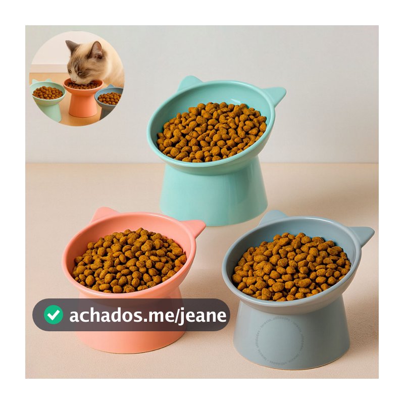Comedouro Bebedouro Elevado Anti Engasgo Tigela Pet Gato Cachorro Unidades ou Kit