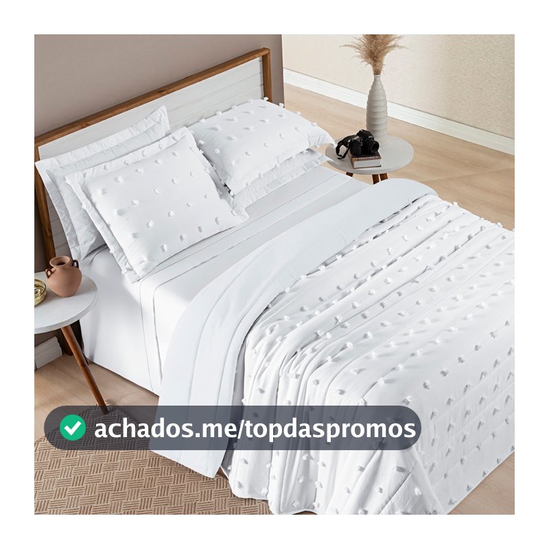 Cobre Leito Poppy Pompom Padrão-Casal/Queen/King 3 Peças 3D Dupla Face| Micropercal 300 fios Ambientale Enxovais