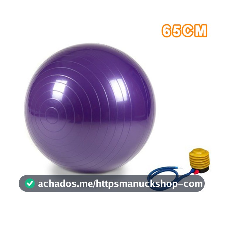 Bola de Pilates 65/75cm grande Fisioterapia Resistência 300kg Antiestoura + Bomba Ar Cor aleatória