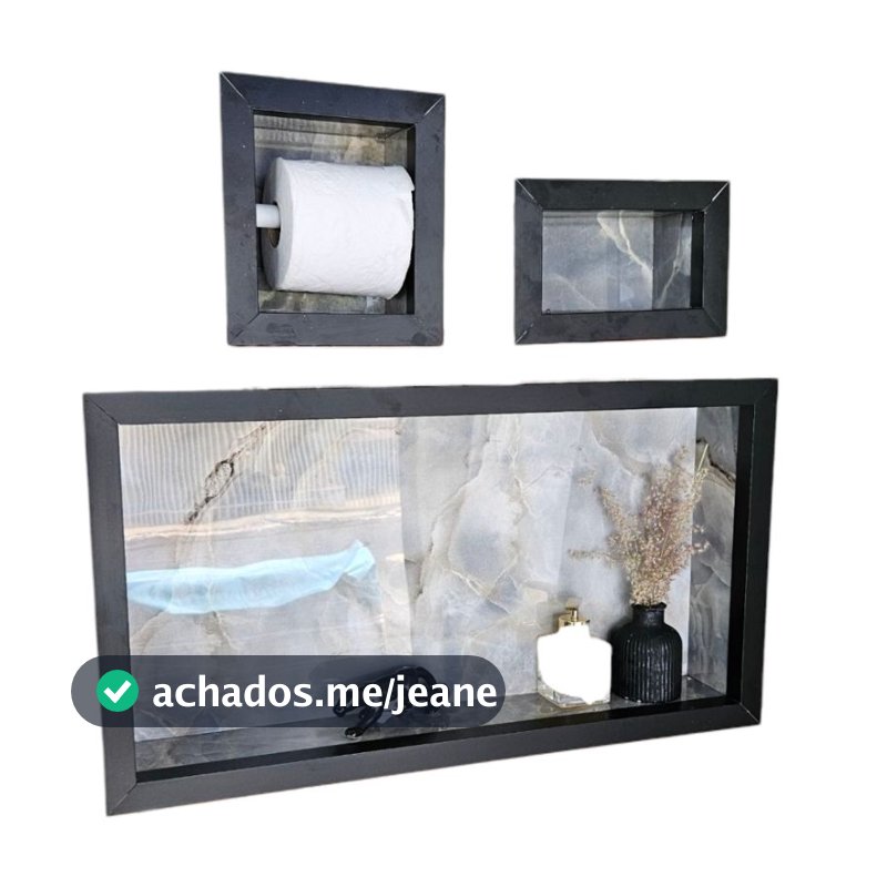 Kit 3 ITENS Nicho banheiro porta shampoo +saboneteira +porta papel higiênico.  Envio imediato