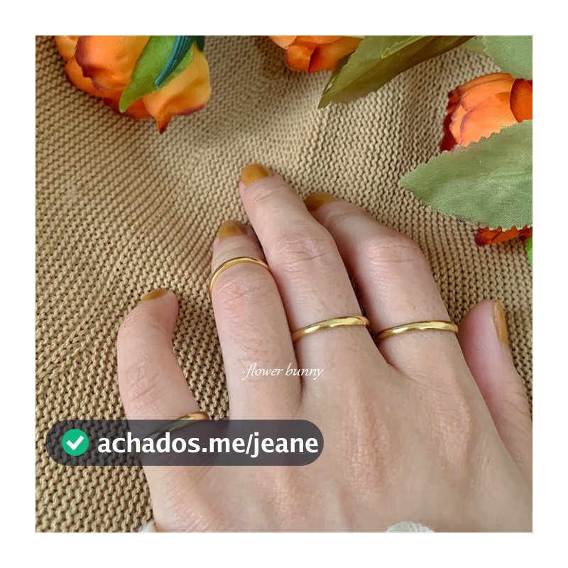 Não desbota anel comum minimalista anel liso empilhado com anel de aço titânio brilhante literário Retro fino cauda anel