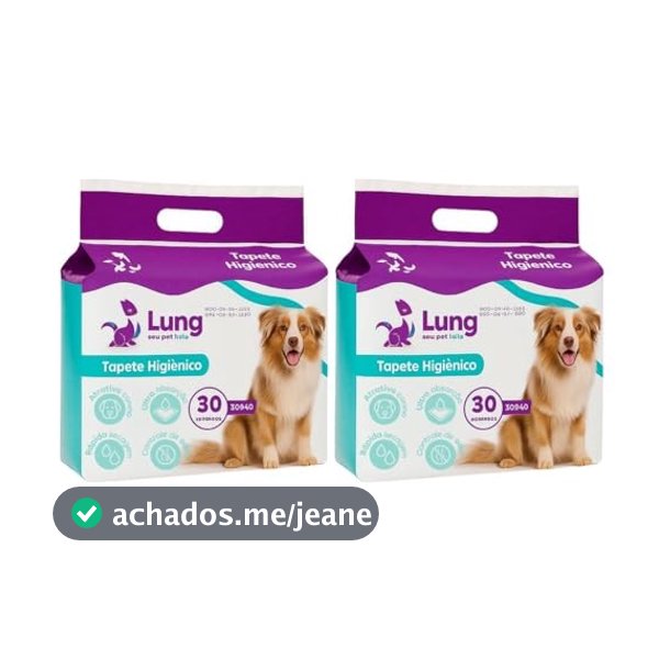 Kit 2 Tapete Higiênico 50X60cm 30un p/ Cachorro Pet Gel Absorvente Colante Prático Adestramento