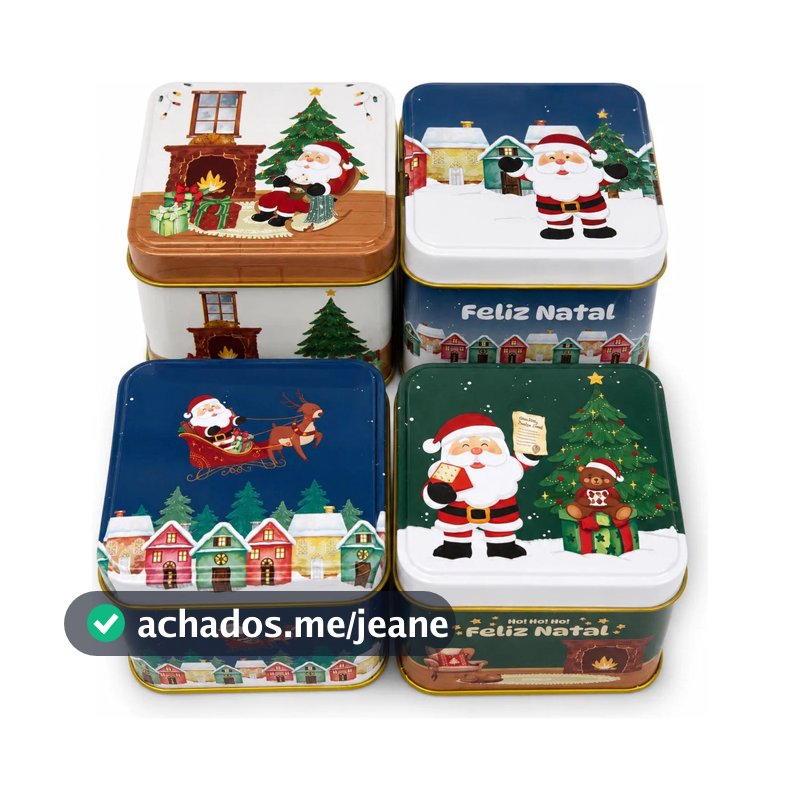 Kit 12 Latas Natalinas Metal Doces Presente Lembrancinha 8cm