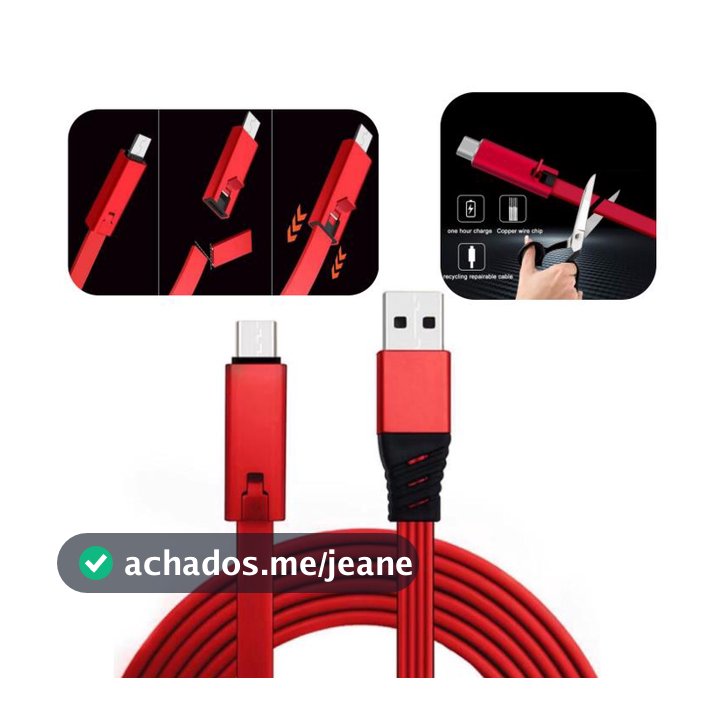 Cabo Ajustável Recarregável Para iPhone Linha De Carregamento Rápido Android Tipo C Reparo Rápida