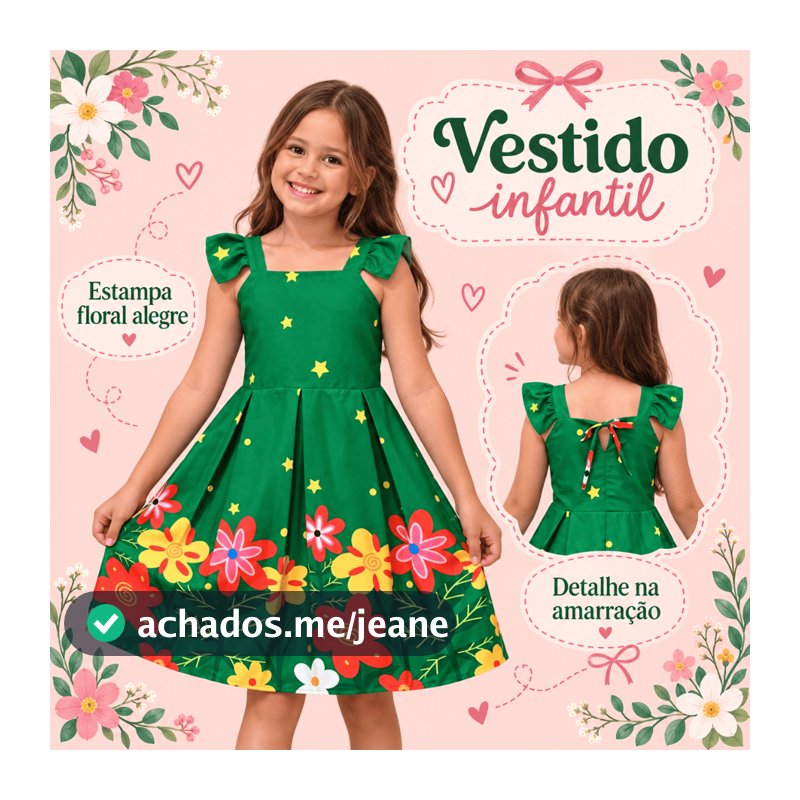 Vestido Infantil Menina Estampado Princesa Alegre Confortável para Festa e Passeio Moda Infantil Verão Casual Elegante