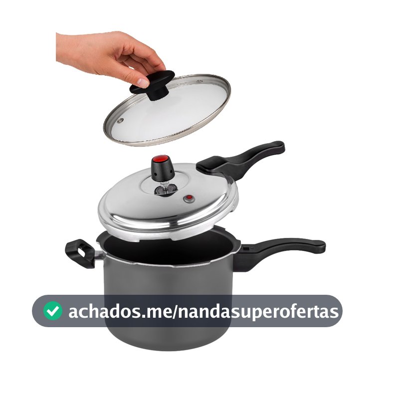 Panela De Pressao 4,5 litros Antiaderente Kit Convencional Tampa Vidro